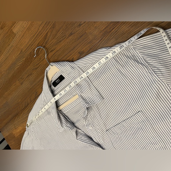 Able Harris oversized button down shirt in white and blue stripe. Size 1X - Picture 6 of 7